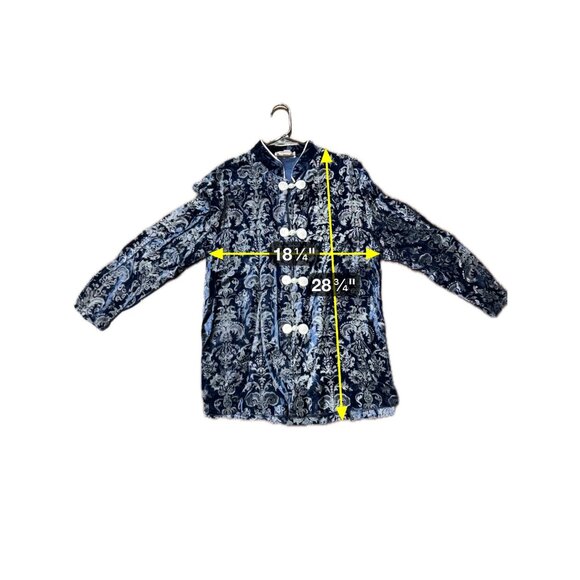 Periphery Neiman Marcus Velvet Brocade Jacket Blue Sz Medium Goth Steampunk - Picture 7 of 9